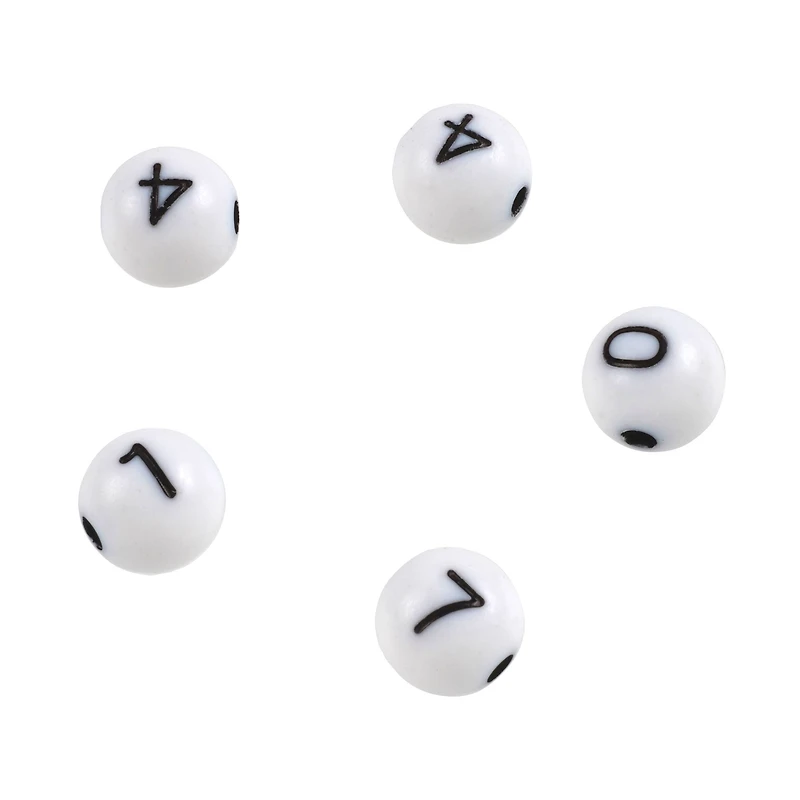 Number Acrylic Round Craft Beads by Bead Landing™, 7.5mm