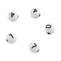 Number Acrylic Round Craft Beads by Bead Landing™, 7.5mm