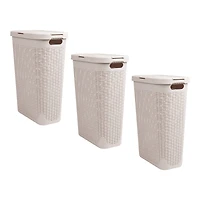 Mind Reader 40L Hamper Laundry Basket with Cutout Handles, 3-Pack