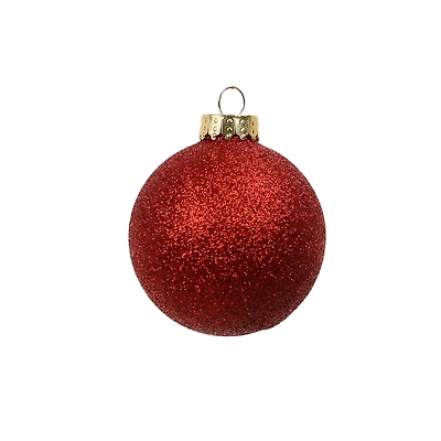 6 Pack 2.5" Glitter Glass Ball Ornaments by Ashland