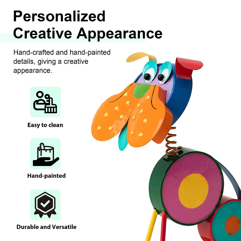 Glitzhome® 17" Metal Novelty Puppy Garden Statue