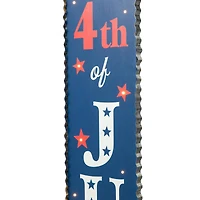 Glitzhome® 42.5" Lighted Wood Happy July 4th Porch Sign