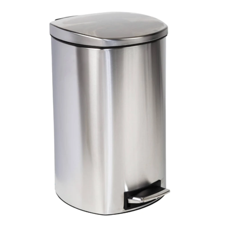 Honey Can Do 50L Soft-Close Stainless Steel Step Trash Can with Lid
