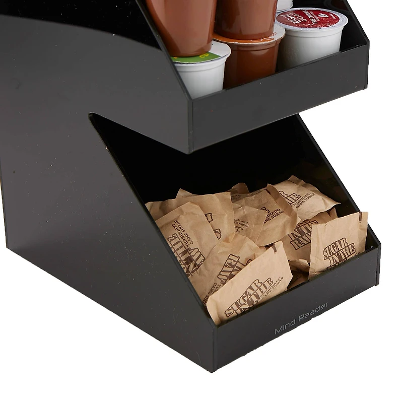 Mind Reader Black Acrylic 3-Tier High Quality Coffee and Tea Condiment Organizer