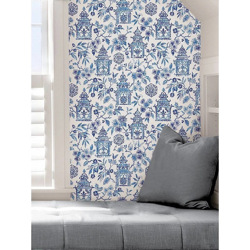 NuWallpaper Blue Danson Peel & Stick Wallpaper