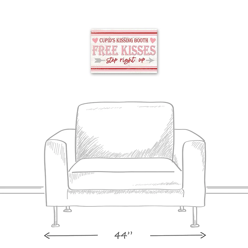 Cupid Kissing Booth Canvas Wall Art