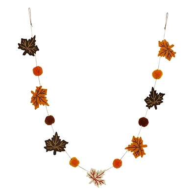 6ft. Leaf & Pom Garland by Ashland®