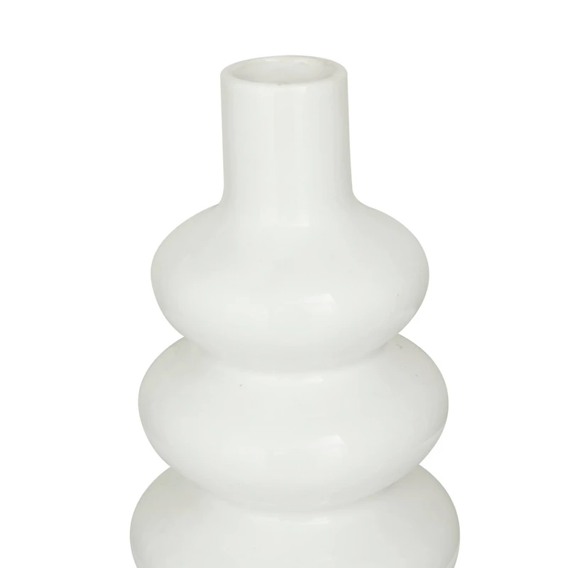 White Stoneware Contemporary Vase, Set of 3" 16",17"