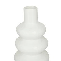 White Stoneware Contemporary Vase, Set of 3" 16",17"