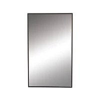 32" Black Contemporary Wood Wall Mirror