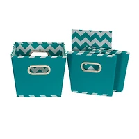 Household Essentials Chevron Fabric Tapered Storage Bins