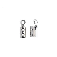 John Bead 10mm Silver Fold Over Cord Ends, 32ct.