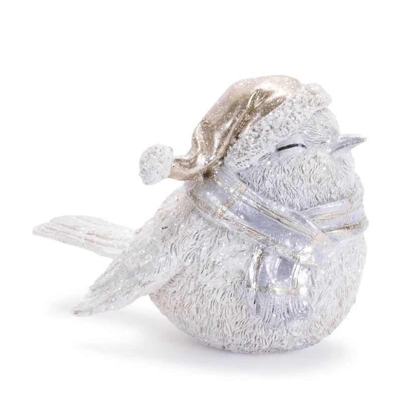 Glittered Winter Bird with Scarf Set