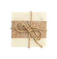 Hello Honey® Square Marble Coasters with Jute String Set