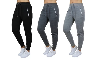 Galaxy by Harvic Women's Relaxed-Fit Jogger Sweatpants 3 Pack
