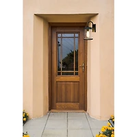 Hello Honey® Robert Stevenson Lighting Hudson 14.5" Distressed Zinc Metal & Seedy Glass Outdoor Light