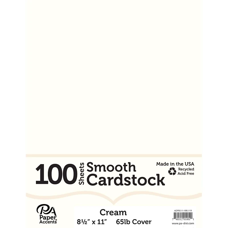 PA Paper™ Accents 8.5" x 11" 65lb. Smooth Cardstock