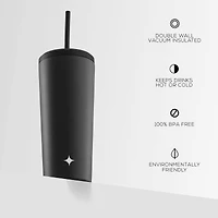 JoyJolt® 20oz. Vacuum Insulated Tumbler with Flip Lid & Straw