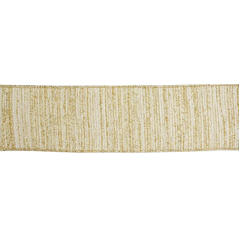 2.5" x20ft. Gold Tinsel Wired Metallic Ribbon by Celebrate It®