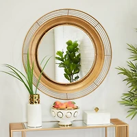 Brown Metal Bohemian Wall Mirror 36" x 36" x 4"