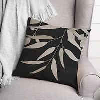 Black and White Greenery I 18" x 18" Throw Pillow