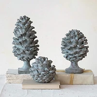 Hello Honey® 10.25" Round Verdigris Finish Pinecone Finial with Base