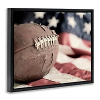 Stupell Industries Football & American Flag Floater Framed Art
