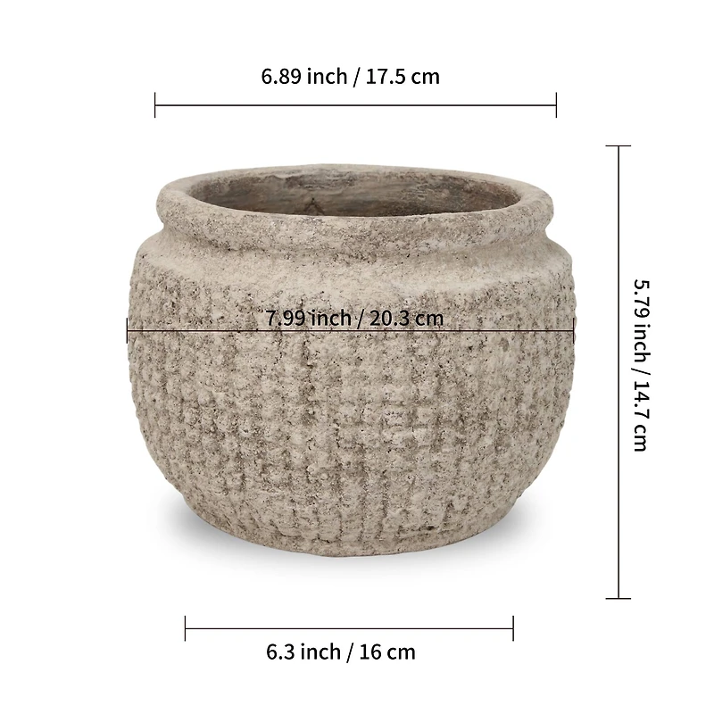5.5" Gray Textured Ceramic Pot by Ashland®