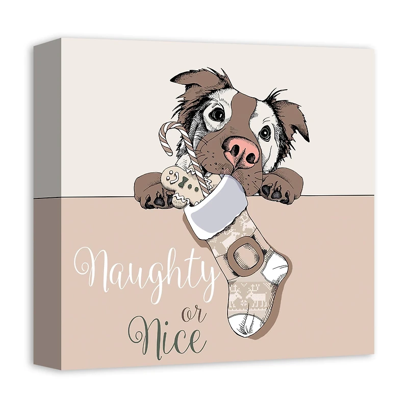 Christmas Dog Canvas Wall Art