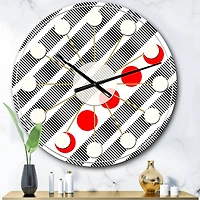 Designart 'Retro Geometrical Abstract Minimal Pattern Xi Mid-Century Modern Wall Clock