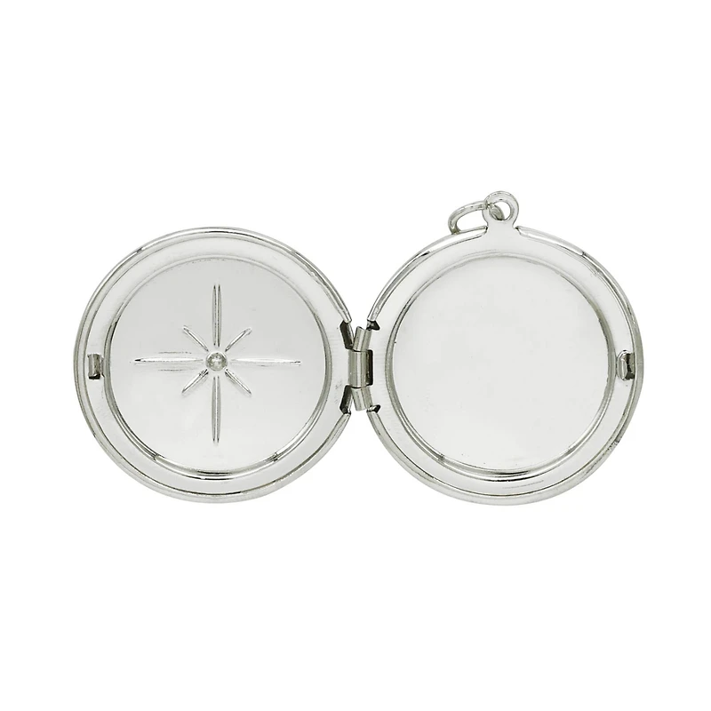 Silver Starburst Circle Locket by Bead Landing™
