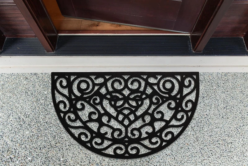 DII® Heart Scroll Half Moon Pin Rubber Doormat