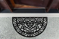 DII® Heart Scroll Half Moon Pin Rubber Doormat