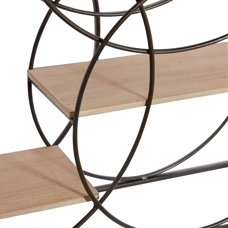 Gray Metal Contemporary Wall Shelf, 32" x 32" x 7"