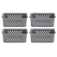 Iris® Gray Medium Organizer Storage Basket, 4 Pack