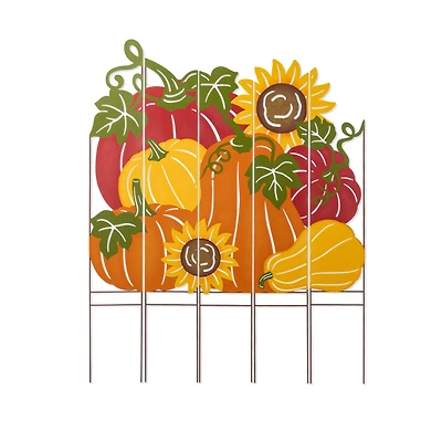 Glitzhome® 41.75" Fall Metal Pumpkin Patch Combo Yard Stake