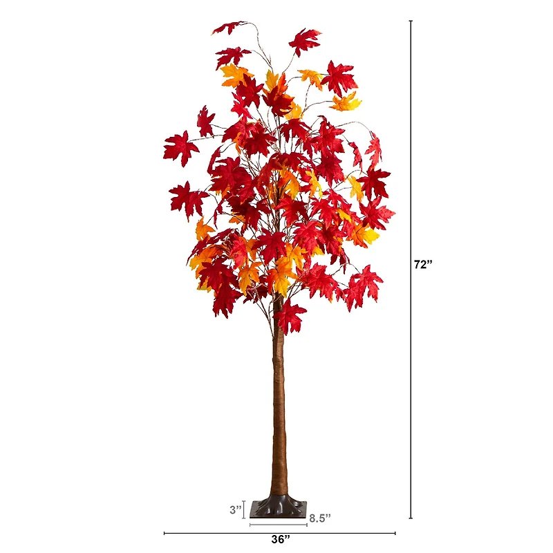 6ft. Pre-Lit Autumn Weeping Maple Artificial Fall Tree with 300 Warm White LED Lights