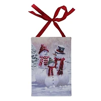 Pre-Lit Snowman Family Winter Scene Christmas Wall Art