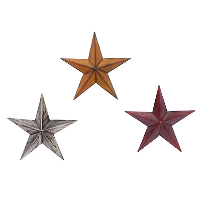 12" Multicolor Metal Stars Outdoor Wall Décor, 3ct.