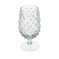 Hello Honey® 12oz. Clear Glass Hobnail Stemmed Drinking Glass Set, 6ct.