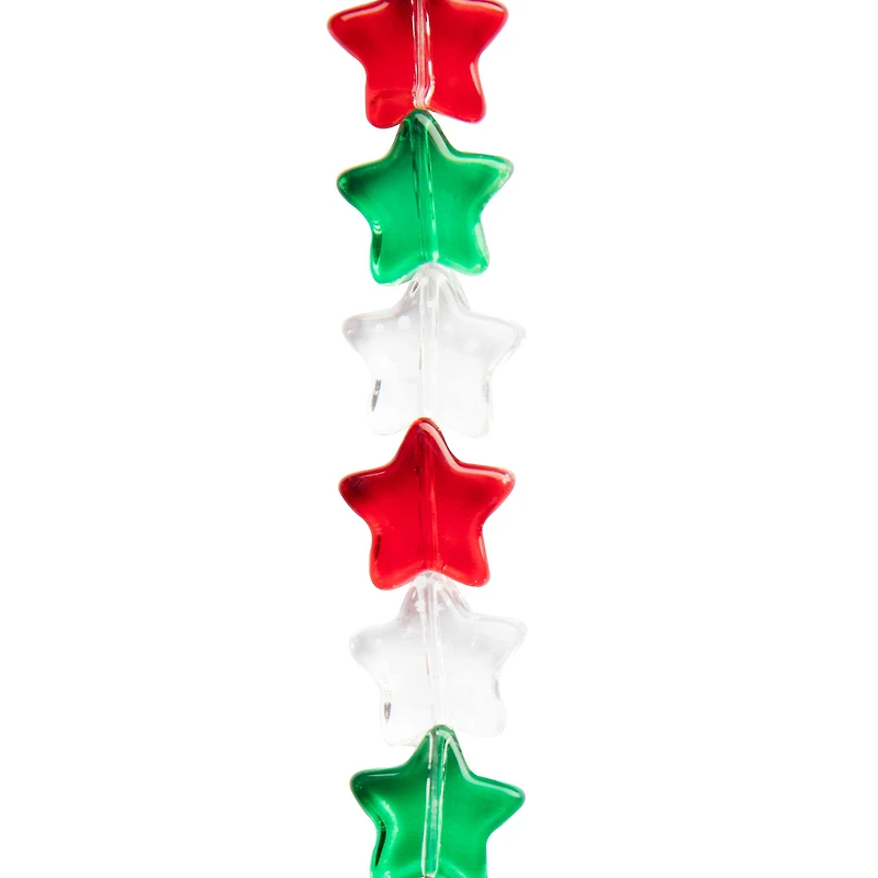 Christmas Glass Star Beads, 10mm by Bead Landing™