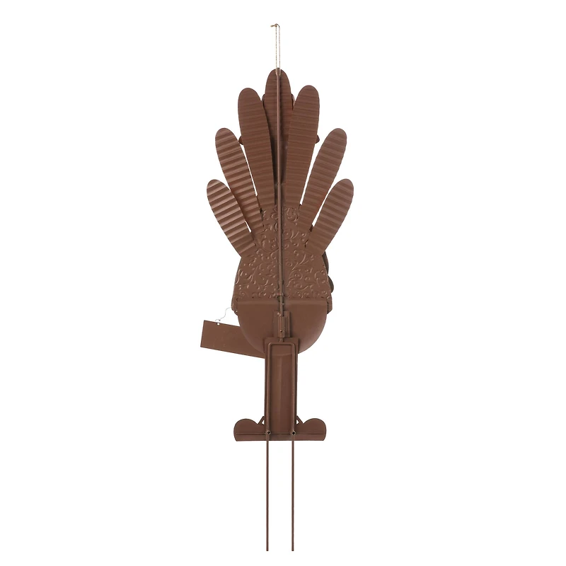 Glitzhome® 36" Thanksgiving Metal Turkey Standing Or Hanging Yard Stake