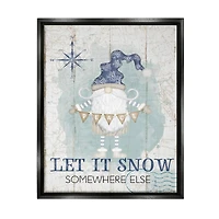 Stupell Industries Let It Snow Somewhere Else Gnome Framed Floater Canvas Wall Art