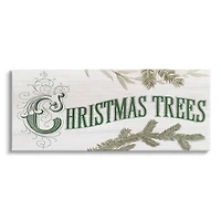 Stupell Industries Christmas Trees Ornate Letters Canvas Wall Art