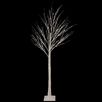 6ft. Pre-Lit White Twig Artificial Christmas Tree, Warm White LED Lights