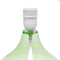 Simple Designs Green & White Glass Raindrop Table Lamp