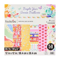 12" x 12" Bright Year Paper Pad by Recollections™, 58 Sheets