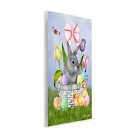 Stupell Industries Pastel Bunny Rabbit Basket Easter Egg Baby Chicks Wall Plaque Art