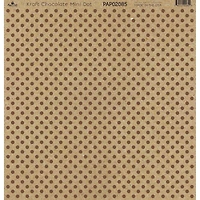 Paper Café Kraft & Chocolate Mini Dot 12" x 12" Cardstock, 15 Sheets