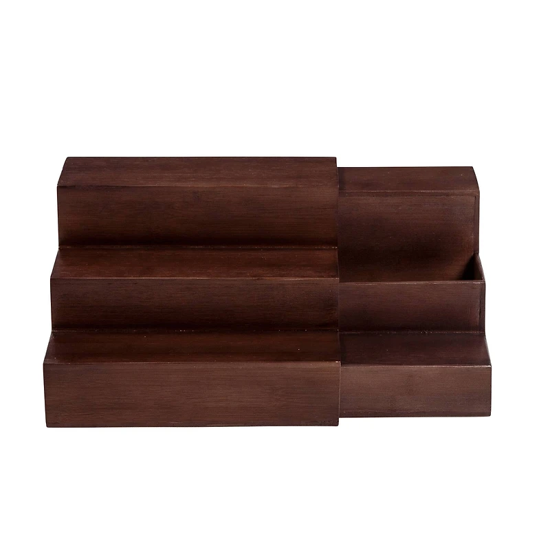Walnut Expandable Bamboo Tiered Spice Rack
